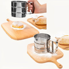 SYGA Baking Stainless Steel Shaker Sieve Cup Manual Flour Sifter with Measuring Scale Mark for Flour Icing Sugar