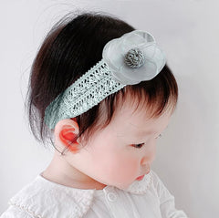 SYGA 3 Pcs Baby Girl Headband Soft Flower Bow Strechable Hairband Suitable For Newborns, Infants, Toddlers and Kids 0-3 Years(Color - 02)