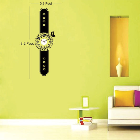 Syga Black Watch Design Wall Clock Stickers_19A