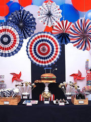 SYGA 6 Pieces of Paper Flower Fan Decoration Background Wall DIY Paper Fan Flower Ball Set(Multi)