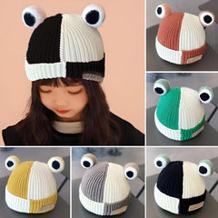 MOMISY Baby Beanie Hat, Chess Warm Toddlers Winter Hat, Double Pom Pom Beanies for Boys & Girls Woolen Knitted Cap (6 Months - 2 Years) (Black)