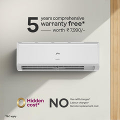 Godrej 1.5 Ton 3 Star, 5 Years Comprehensive Warranty, AI Powered, 5-In-1 Convertible Cooling, Inverter Split AC (Copper, 2025 Model, Heavy duty cooling at 52 Â°C, AC1.5T EI 18P3T WZT 3S, White)