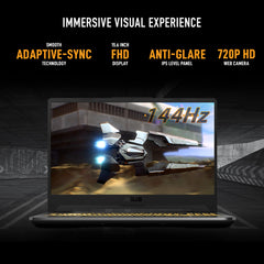 ASUS TUF Gaming A15, AMD Ryzen 7 7435HS Gaming Laptop(NVIDIA RTX 3050-4GB/60W TGP/16GB RAM/512GB SSD/FHD/15.6"/144Hz/RGB KB/48WHr/Windows 11//Graphite Black/2.30 Kg) FA506NCR-HN054W