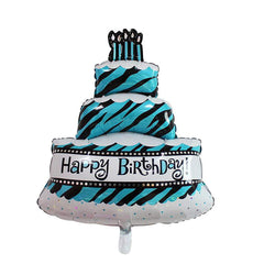 SYGA Cute Birthday Party Balloons Set - Happy Birthday Letters Balloons and Birthday Celebration Balloons Supplies Birthday Party Decoration with Dolphin and Cake Birthday (Blue)