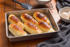 SYGA 11 inch Rectangular Carbon Steel Non-Stick bakeware Cake and Cookies Baking Oven use Plate (Champagne Gold)