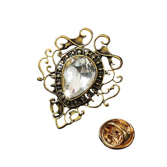 SYGA Men's Suit Chest Brooch Fashionable Gemstone Decoration Diamond Clothing Accessories(White Diamond)