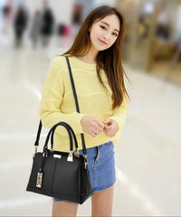 SYGA Women's Leather Crossbody Bag, Tote & Shoulder Bag Suitable Gift for a festival,occasion,Birthday (Black)