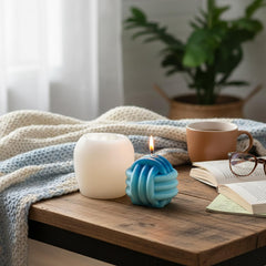 MOMISY 3D Wool Ball Silicone Candle Mould, Magic Twisted Rope Design, DIY Soap, Resin, Wax Crafts (WhiteB)