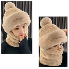 SYGABalaclava Face Cover for Women Winter Cap Comfortable Scarf Mask Ear Neck Protection (Above 15 Year) Grey