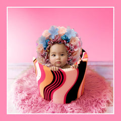 MOMISY Newborn Baby Girl Cap for Photography Props, Children's Headdress (in, Age, 0 Months, 3 Months, Pink)