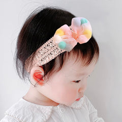 SYGA 3 Pcs Baby Girl Headband Soft Flower Bow Strechable Hairband Suitable For Newborns, Infants, Toddlers and Kids 0-3 Years(Color - 20)