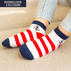 MOMISY 5 Pairs Girl Boys Tube Socks Toddlers Infant Solid Color Boat Spring and Autumn Socks Stretch Baby kids Sock (IN, Age, 6 Years, 8 Years, Spear)