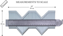 SYGA 25cm Widen with Lock Contour Irregular Profile Gauge Duplicator Tiling Laminate Tiles Edge Shaping Wood Measure Ruler for Professional Precise Measurement(Grey)