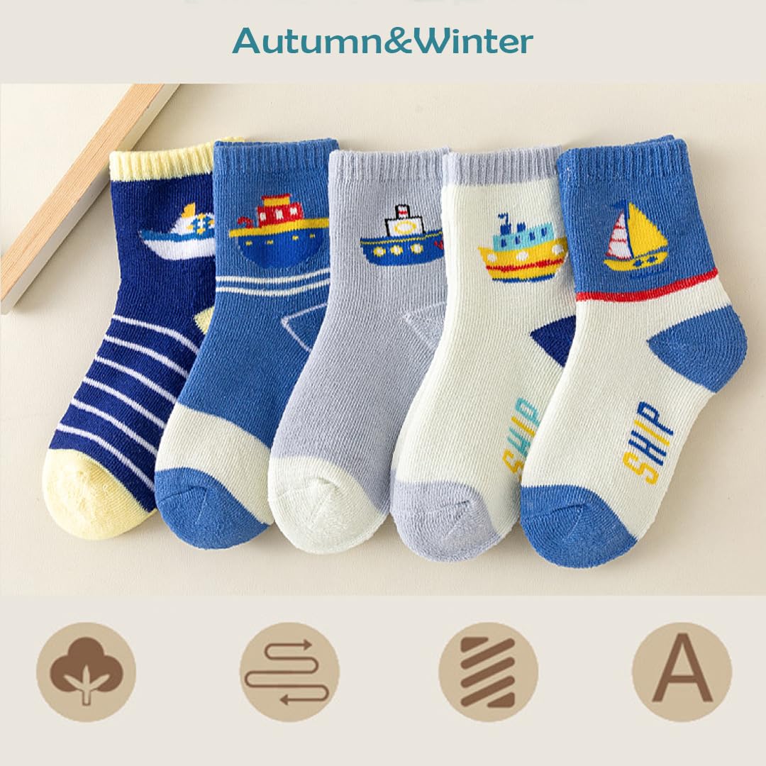 SYGA 5 Pairs Socks Baby Autumn And Winter Cotton Socks, Baby Socks 9M - 24M