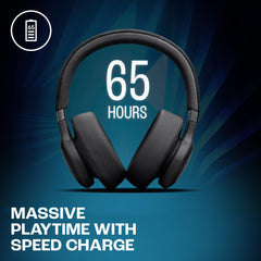 JBL Live 770NC True Adaptive Noise Cancellation Headphones Wireless Over Ear, Spatial Sound, 65Hrs Playtime, Speed Charge, Multipoint Connect & Personi-Fi 2.0, Customized EQ, Google Fast Pair, Black