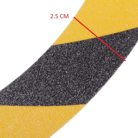 SYGA Non Slip Safety Grip Tape for Stairs Steps 2.5 cm Wide and 5 Meter Long - Indoor Outdoor Non Skid Friction Abrasive Adhesive_Black