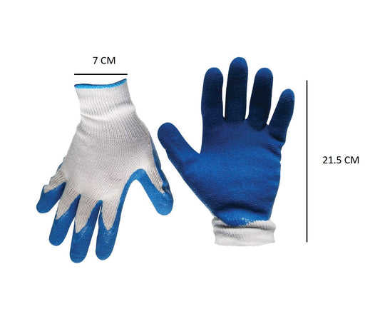 SYGA Silicon 1 Pair of PVC Letex Polyester Multipurpose Cleaning Cooking Gloves Blue