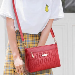 MOMISY Sling Bag with Long Strap for Women Shoulder Zipper Closure Handbags Multipurpose Crossbody ladies Daily (Red Leaves)