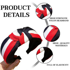 MOMISY Girls & Women’s Adjustable Hair Bands – Non-Slip Fashion Headbands for Parties, Weddings, Face Wash | All-Match Hair Accessories (Navy Blue, Red, White)