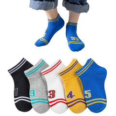 MOMISY 5 Pairs Baby kids Girl Boys Toddlers InfantmCotton Stretch Baby Socks (IN, Age, 3 Years, 5 Years, 4StripeNumber)