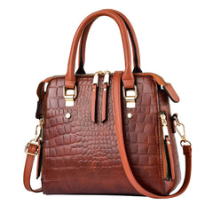 SYGA Women Elegant Crocodile Pattern Shell Handbag –Tote with Adjustable Strap