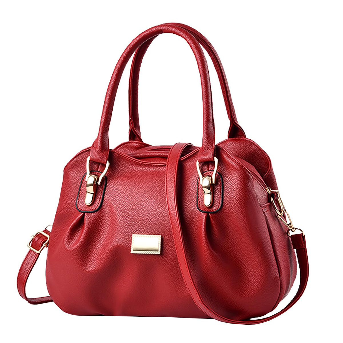 SYGA Women's Bags Soft Leather Middle-Aged And Elderly Women's Bags Single Shoulder Crossbody Bag(Red)