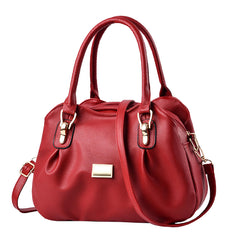 SYGA Women's Bags Soft Leather Middle-Aged And Elderly Women's Bags Single Shoulder Crossbody Bag(Red)