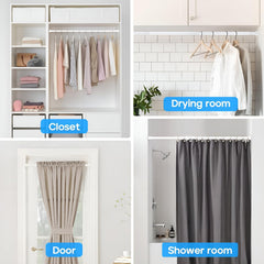 STANSY Adjustable Telescopic Curtain Rod 105 to 190 cm | Heavy-Duty Stainless Steel Tension Rod for Window, Door & Bathroom | Rust-Resistant Expandable Rod
