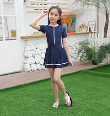 SYGA Cute Swimsuits for Little Princess Baby Girls M-Size Perfect for Girls Age 3-4 Years Old (DarkBlue)