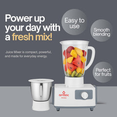 ARROZIC Aristeo Juicer Mixer Grinder, 500W, 1.5L and 1L Jars, Stainless Steel Blades