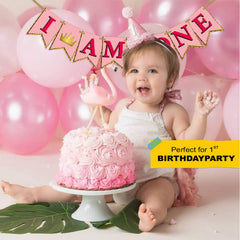 SYGA I am One Banner for Birthday Decorative Party Photo Props Banner[Anchor Theme]