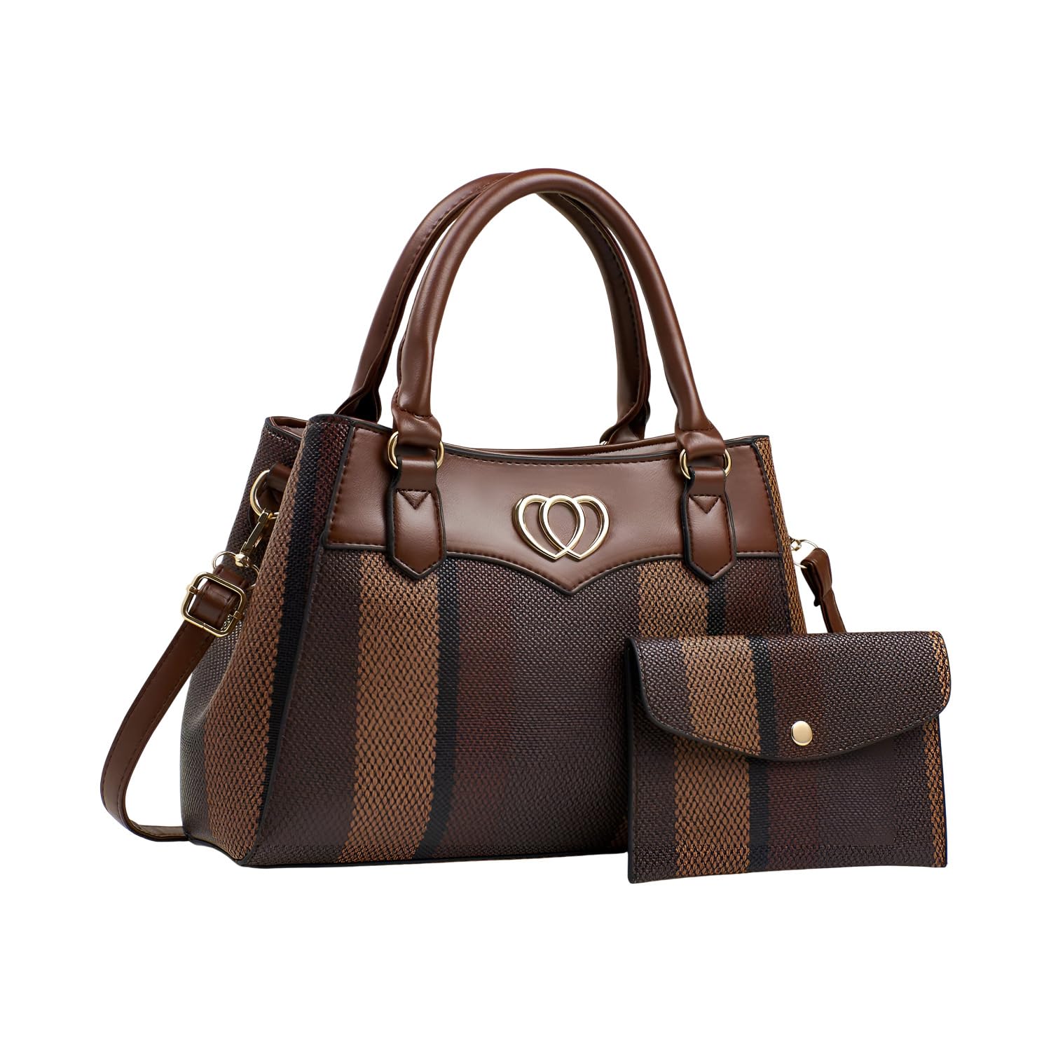 SYGA 2 Pcs Women's Stylish Contrast Color Handbag with Wallet | Medium Tote Bag with Shoulder Strap | Ideal for Daily Use & Gifting