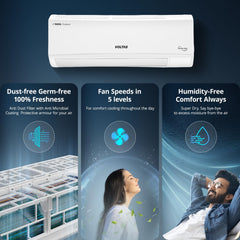 Voltas 125V Vectra CAW 1 ton 5 star inverter Split AC|4-IN-1 Adjustable mode|Energy Efficient|High ambient Cooling-cools even at 52Â°C|Anti dust filter with Anti-microbial coating| Copper Coil | White