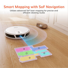 ILIFE V20 Robot Vacuum Cleaner with SoF Laser Navigation, 5000Pa Suction, 2-in-1 Vacuum & Mop, Customized Cleaning, Ideal for Pet Hair and All Floor Types, App, Alexa, Google Home & Remote Control