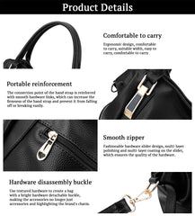 SYGA Women's Large Capacity Casual Crossbody Bag, One Shoulder Strap, Pu Leather Handbags(Black)