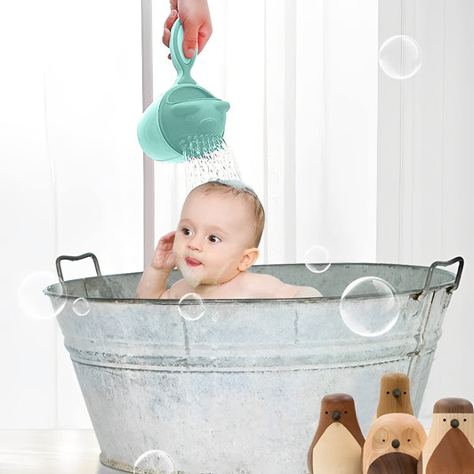 SYGA Plastic Baby Shampoo Cup Baby Shower Water Scoop Children Water Scorpion Baby Bath Tumbler(Green)