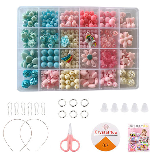 SYGA Beads for Kids Crafts Children's Jewelry Making Kit DIY Bracelets Necklace Hairband and Rings Craft Kits Birthday for 4, 5, 6, 7-Year-Old Little Girls-Multicolor (DIYBeadsSet-11)