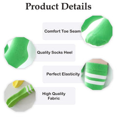 MOMISY Striped Tube Ankle Socks for Toddlers, 4 Pairs, Boys and Girls (IN, Age, 12 Months, 24 Months, 4B)