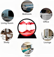 SYGA Quicksand Art Living Room Decoration Creative 3D Hourglass Painting Home Gift (12 Inch, Black)