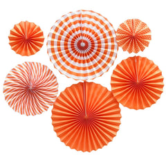 SYGA 6 Pieces of Paper Flower Fan Decoration Background Wall DIY Paper Fan Flower Ball Set(Orange)