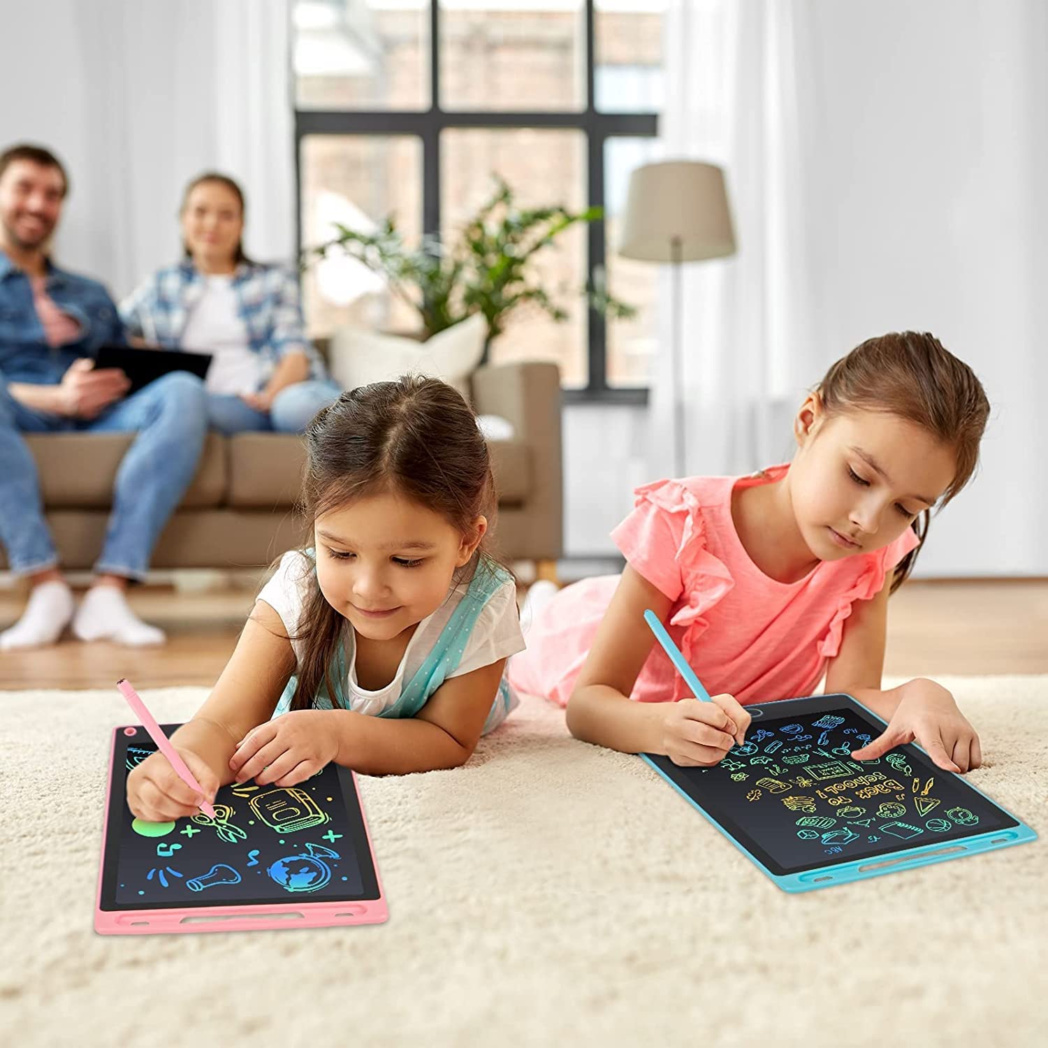 SYGA LCD Writing Pad, 12 inch Kids Doodle & Scribble Boards Erasable Writing Tablet for Kids Adults, Black