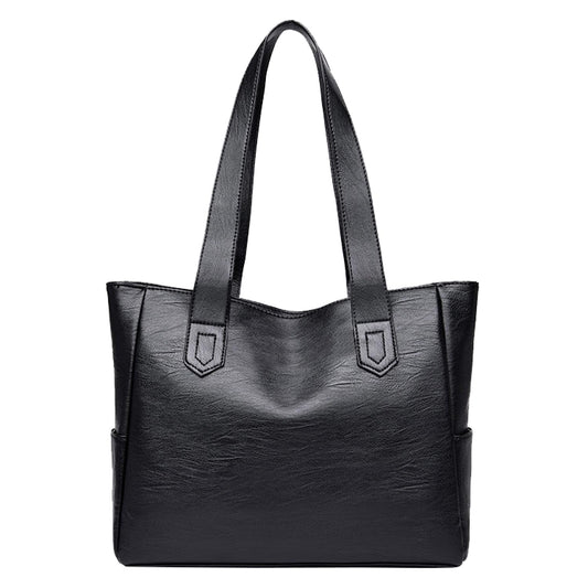 SYGA Women's Crossbody Bag, Single Shoulder Strap, Zipper Closure, Genuine Leather, Black