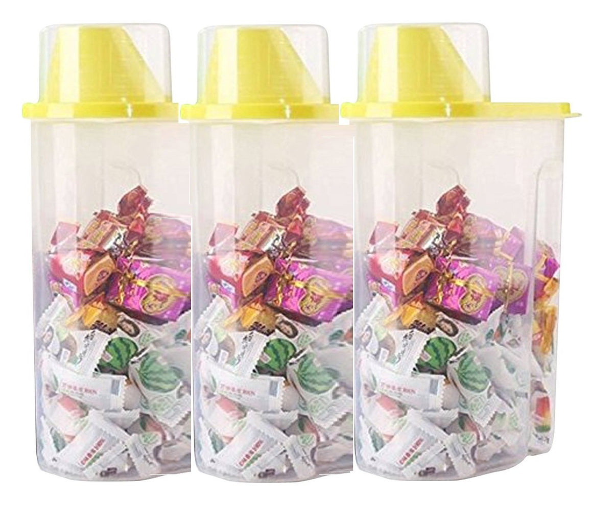 Syga Plastic Dispenser Jar - 2500 ml, 3 Pieces, Yellow