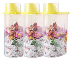 Syga Plastic Dispenser Jar - 2500 ml, 3 Pieces, Yellow