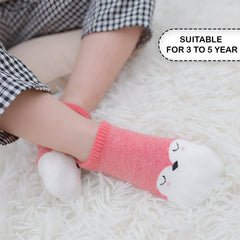 MOMISY Baby Socks, Anti Skid Non slip Cotton Stretch, 3 Pairs, Toddler Boys Girls (IN, Age, 3 Years, 5 Years, Tail)