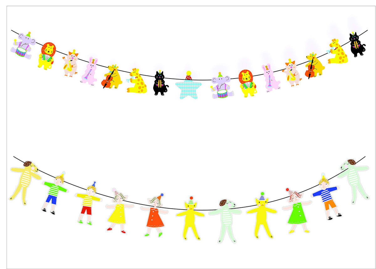 SYGA Cartoon Animal Birthday Decor Banner Kids Animal Big Happy Family for Baby Shower Party and Birthday Party Banner