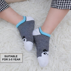 MOMISY Baby Socks, Anti Skid Non Slip Cotton Stretch, 3 Pairs, Toddler Boys Girls (IN, Age, 3 Years, 5 Years, 3Panda)