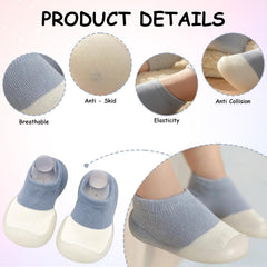 MOMISY Kids Cotton Baby Shoe Socks | Soft Breathable Socks for Kids 2–3 Years | Comfortable, Stylish & Protective Everyday Wear (Blue)