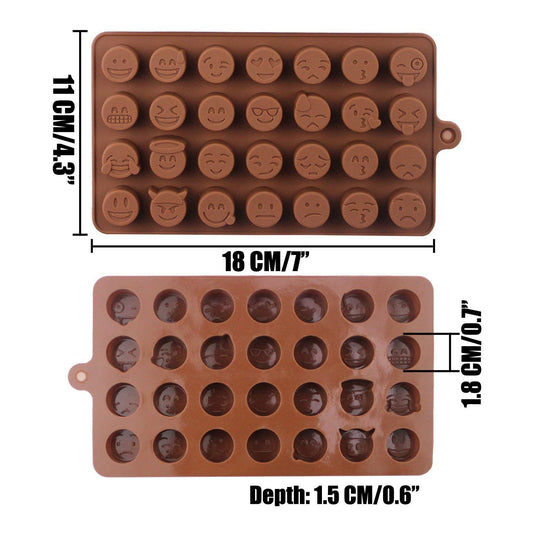SYGA 28-Cavity Emoji Emotion Cake Mold Smiley Chocolate Candy Baking Mould