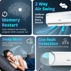 Voltas 125V Vectra CAW 1 ton 5 star inverter Split AC|4-IN-1 Adjustable mode|Energy Efficient|High ambient Cooling-cools even at 52Â°C|Anti dust filter with Anti-microbial coating| Copper Coil | White